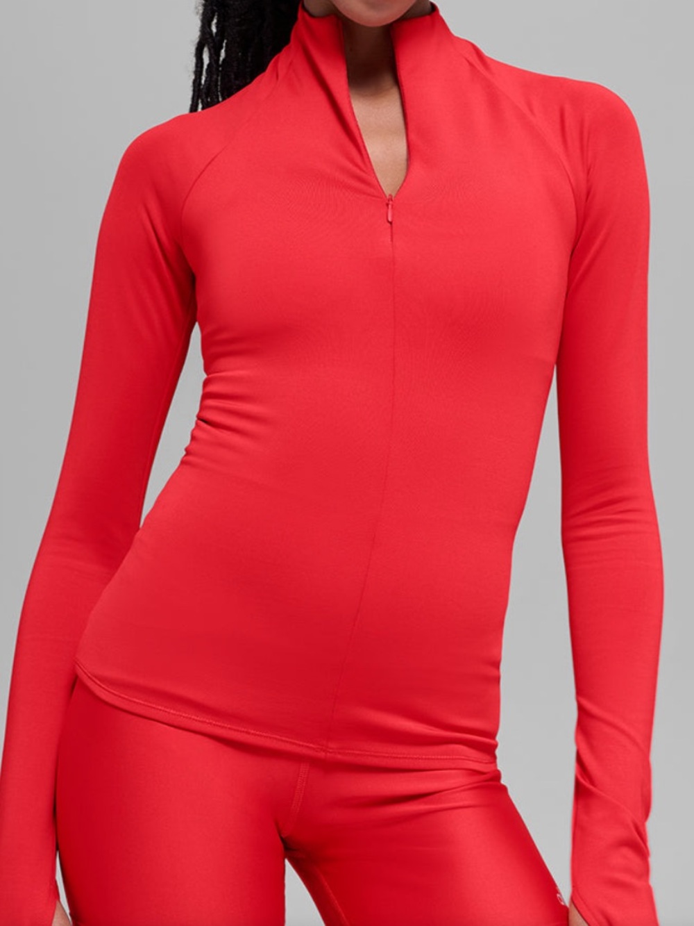 ALO Bright Red 1/4 Zip LS Airlift Winter Warm NWT (ALO007)